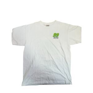 Vintage NASCAR Shirt Mens Large White Carl Edwards 99 Racing Chase Rousch Fenway